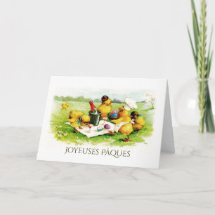 Joyeuses Pâques. PaasKaart in het Frans Feestdagen Kaart