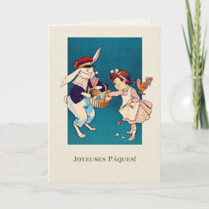 Joyeuses Pâques. PaasKaart in het Frans Feestdagen Kaart