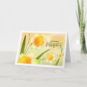 Joyeuses Pâques. Paspoortjes in het Frans Feestdagen Kaart