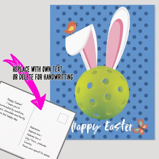 🐰 Joyeuses Pâques pour Pickleballer, carte postal