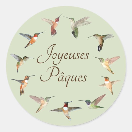 Joyeuses Pâques Ronde Sticker (Voorkant)