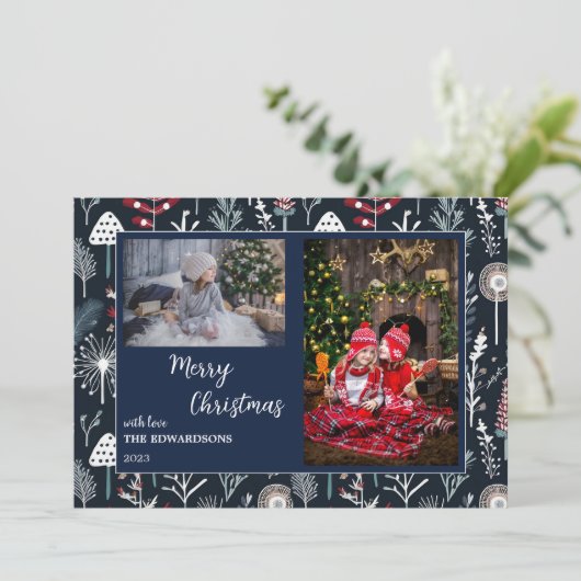 Joyeuses photos de famille de Noël carte de Noël. (Debout devant)