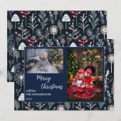 Joyeuses photos de famille de Noël carte de Noël. (Devant / Derrière)