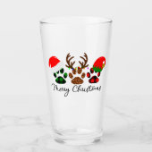 Joyeuses pinces de Noël 16oz en verre pinte (Devant)
