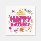 Joyeuses serviettes en papier d'anniversaire (Devant)