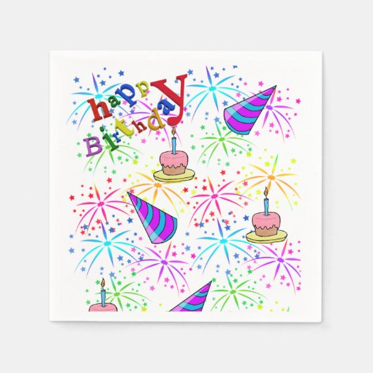 Joyeuses serviettes en papier d'anniversaire (Devant)