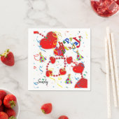 Joyeuses serviettes en papier d'anniversaire, Coeu (En situation)