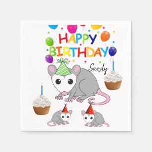 Joyeuses serviettes en papier d'anniversaire, Poss