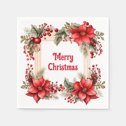 Joyeuses serviettes en papier de Noël (Devant)
