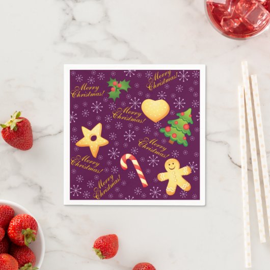 Joyeuses serviettes en papier de Noël (En situation)