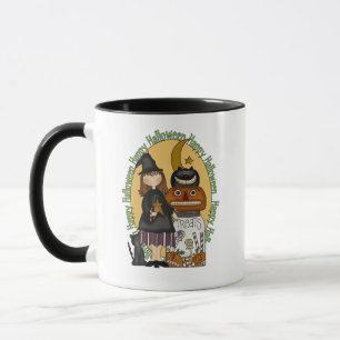 Joyeuses sorcières d'Halloween traite Ringer Mug