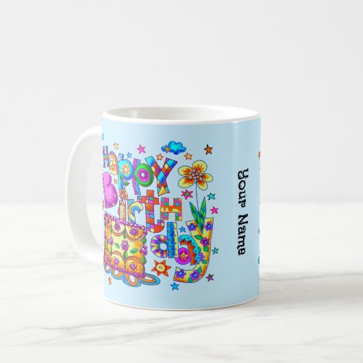 Joyeuses tasses de gâteau d'anniversaire (Devant gauche)