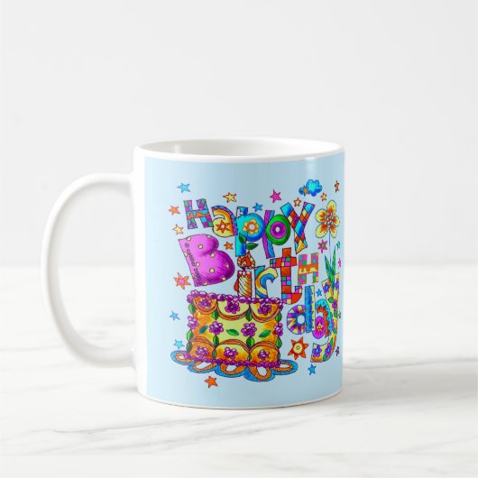 Joyeuses tasses de gâteau d'anniversaire (Gauche)