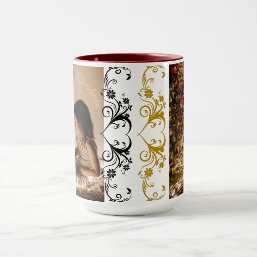 Joyeuses tasses noël 2025 couleur marron (Centre)