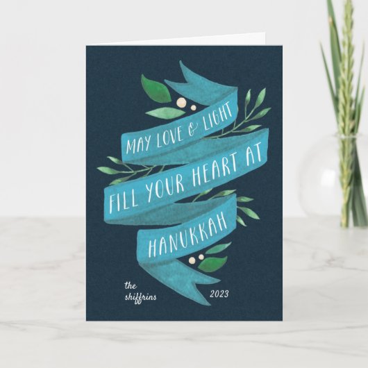 Joyeuses Tidings | Carte Hanoukka avec photos inté (Devant)