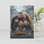 Joyeuses Tidings Famille d'hiver Carte de Noël (Debout devant)
