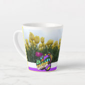 Joyeuses Tulipes Jaunes de Pâques Concevoir Mug La (Angle gauche)