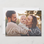 Joyeuses vacances à la main Lettres Carte photo de (Devant)