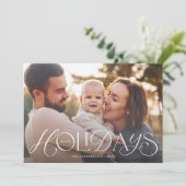 Joyeuses vacances à la main Lettres Carte photo de (Debout devant)