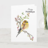 Joyeuses vacances American Goldfinch carte d'oisea (Devant)