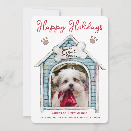 Joyeuses vacances Animaux de compagnie Carte de va (Devant)