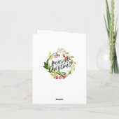 Joyeuses vacances aquarelle feuillage carte photo (Dos)