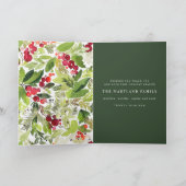 Joyeuses vacances aquarelle fleurie Carte de vacan (Intérieur)