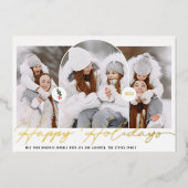 Joyeuses vacances arc moderne 3 photos script roug (Recto)