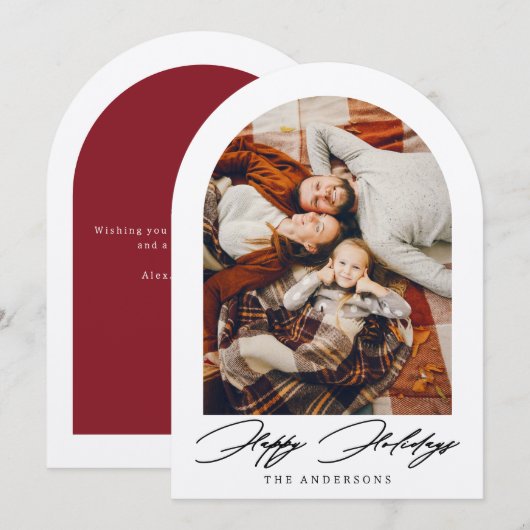 Joyeuses vacances Arch Photo Noël Carte de vacance (Devant / Derrière)