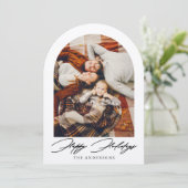 Joyeuses vacances Arch Photo Noël Carte de vacance (Debout devant)