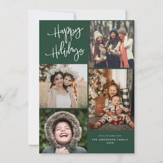 Joyeuses vacances blanc lettrage de Noël carte (Devant)