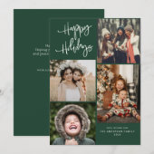 Joyeuses vacances blanc lettrage de Noël carte (Devant / Derrière)