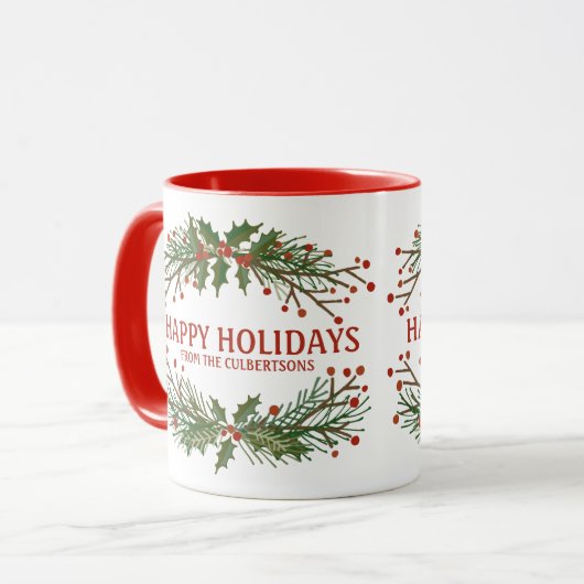 Joyeuses vacances Botanical Mug (Devant gauche)