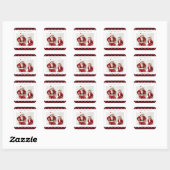 Joyeuses vacances Buffalo Plaid Stickers Étiquette (Feuille)