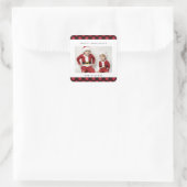 Joyeuses vacances Buffalo Plaid Stickers Étiquette (Sac)