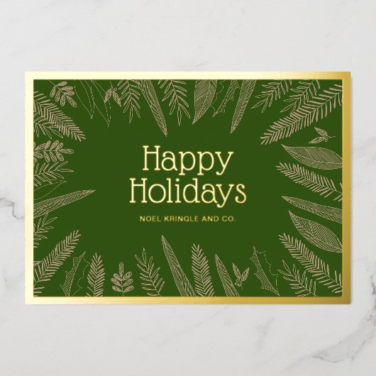 Joyeuses vacances Cadre de verdure Entreprise Noël (Recto)