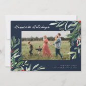 joyeuses vacances cadre verdure marine carte de no (Devant)