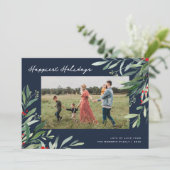 joyeuses vacances cadre verdure marine carte de no (Debout devant)