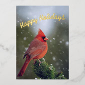 Joyeuses Vacances Cardinal En À feuillage persista (Recto)