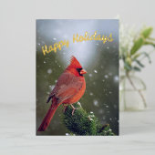 Joyeuses Vacances Cardinal En À feuillage persista (Debout devant)