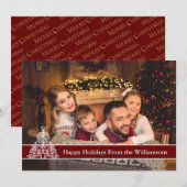 Joyeuses Vacances Carte complète Photo White Outli (Devant / Derrière)