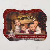 Joyeuses Vacances Carte complète Photo White Tree  (Devant / Derrière)