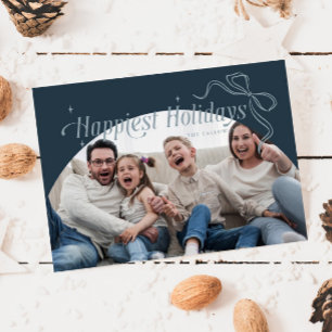 Joyeuses vacances Carte de Noël Bleu