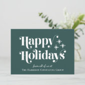 Joyeuses vacances Carte de Noël d'entreprise verte (Debout devant)