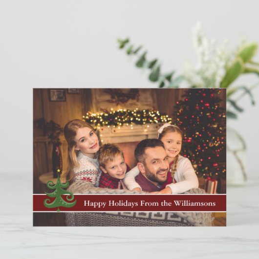 Joyeuses Vacances Carte Pleine Photo Avec Arbre Mo (Debout devant)