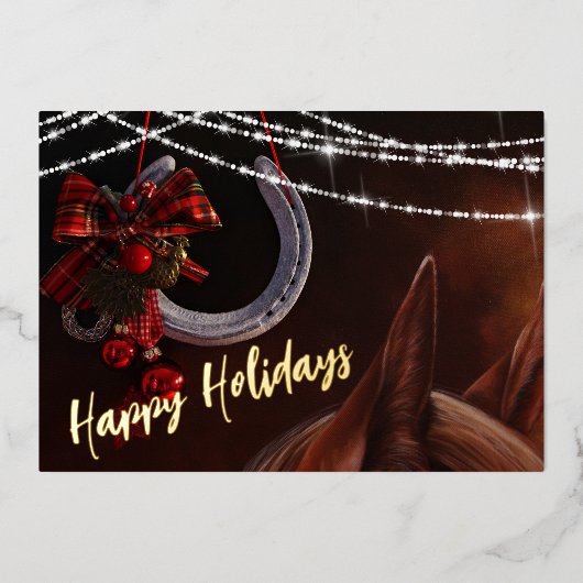 Joyeuses vacances Cheval et fer à cheval Apparteme (Recto)