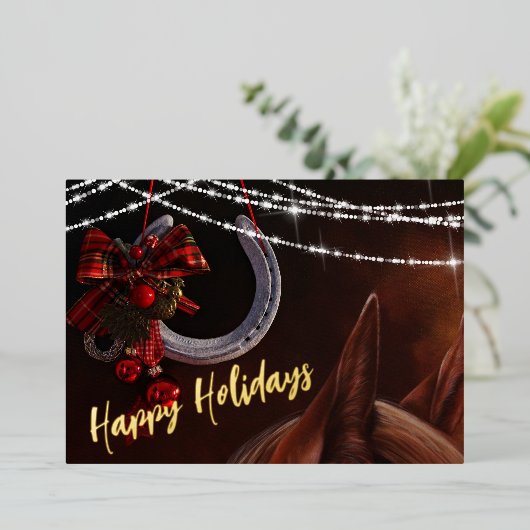 Joyeuses vacances Cheval et fer à cheval Apparteme (Debout devant)