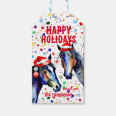 Joyeuses vacances chevaux étiquettes cadeaux de No (Devant)
