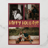 Joyeuses vacances classiques | Red Trois Photo Gol (Recto)