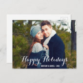 Joyeuses vacances Couple Photo Carte postale W (Devant / Derrière)